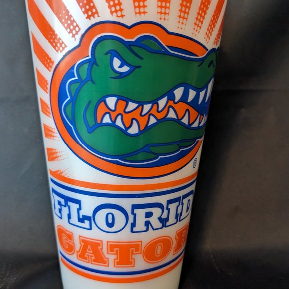 Large 30 oz. Florida Gators Cup 7 1/2" Tall Displayed on Bookcase Gator Chomp! - Picture 3 of 12
